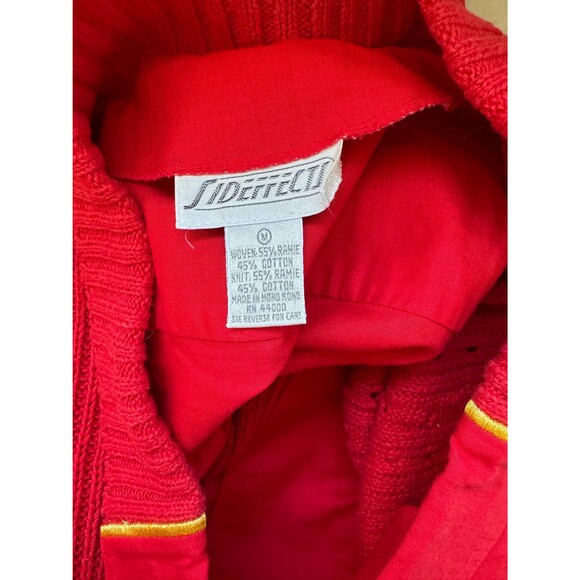 80s Red Pants Outfit Nautical Sweater Vintage M Double Button - Picture 4 of 10